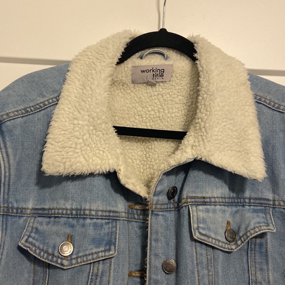 Jean Jacket Sherpa jacket by Working Title Denim XL Jean & Sherpa cropped jacket - Picture 9 of 13